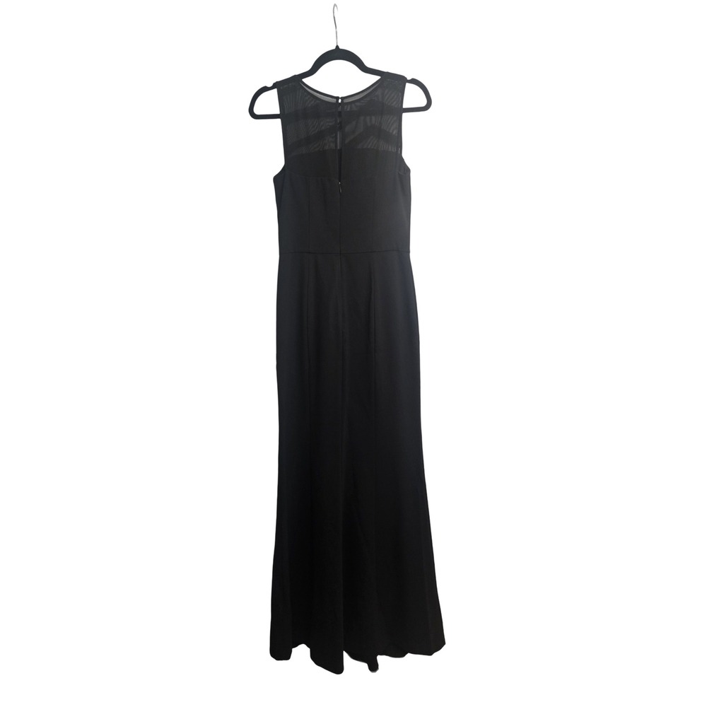 Lauren Ralph Lauren Black Beaded Mesh Yoke Evening Gown Maxi Dress Size 2